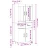 Cabinet Smoked Oak 69.5x34x180 Cm Engineered Wood