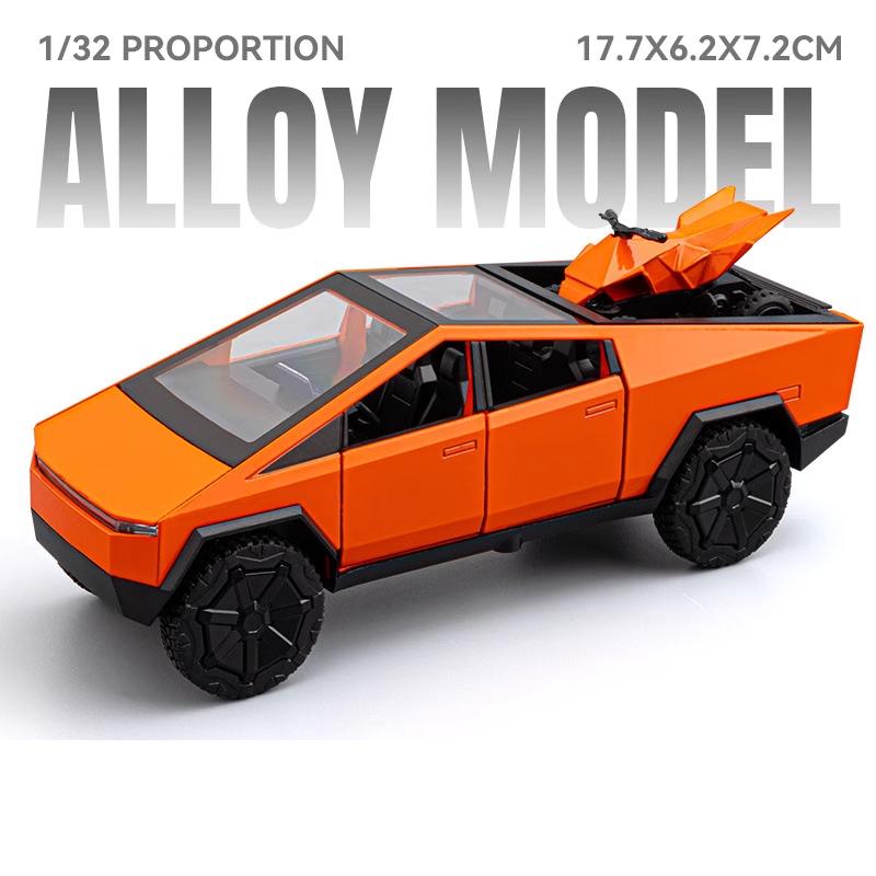 1:32 Pickup Model Toy Car Pull Back Doors Opened Off-Road Vehicle Alloy Die-Cast Rubber Tires Models Toys Home Decor Decoration