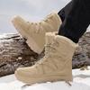 Mens High-top Winter Boots Retro Combat Boots Outdoor Boots Wear-resistant Snow Boots