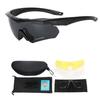 Polarised Shooting Glasses Outdoor Sports Cycling Outdoor Shooting Glasses with Yellow and Clear Interchangeable Lenses Black Grey Black Frame