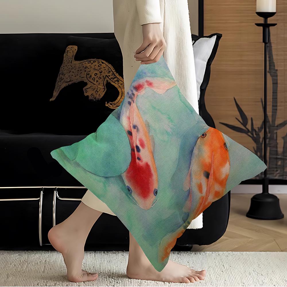 Koi Fisch Ahorn Design Kissenbezug Glückliche Herbsternte Dekoration Feiertagsdekoration Kissenbezug