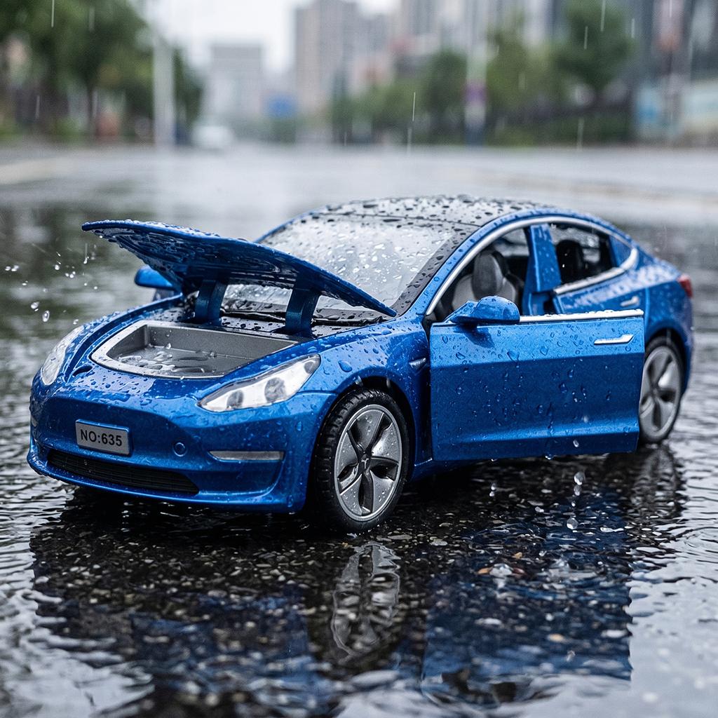 1:32 Model 3 Mid-size Luxury Sedan Alloy Metal Diecast Model Car Simulation Home Trendy Ornaments Collection Hobby Gifts Present