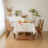 Fresh Linen-Cotton Embroidered Tablecloth Waterproof Dining Table Cloth Modern Cover