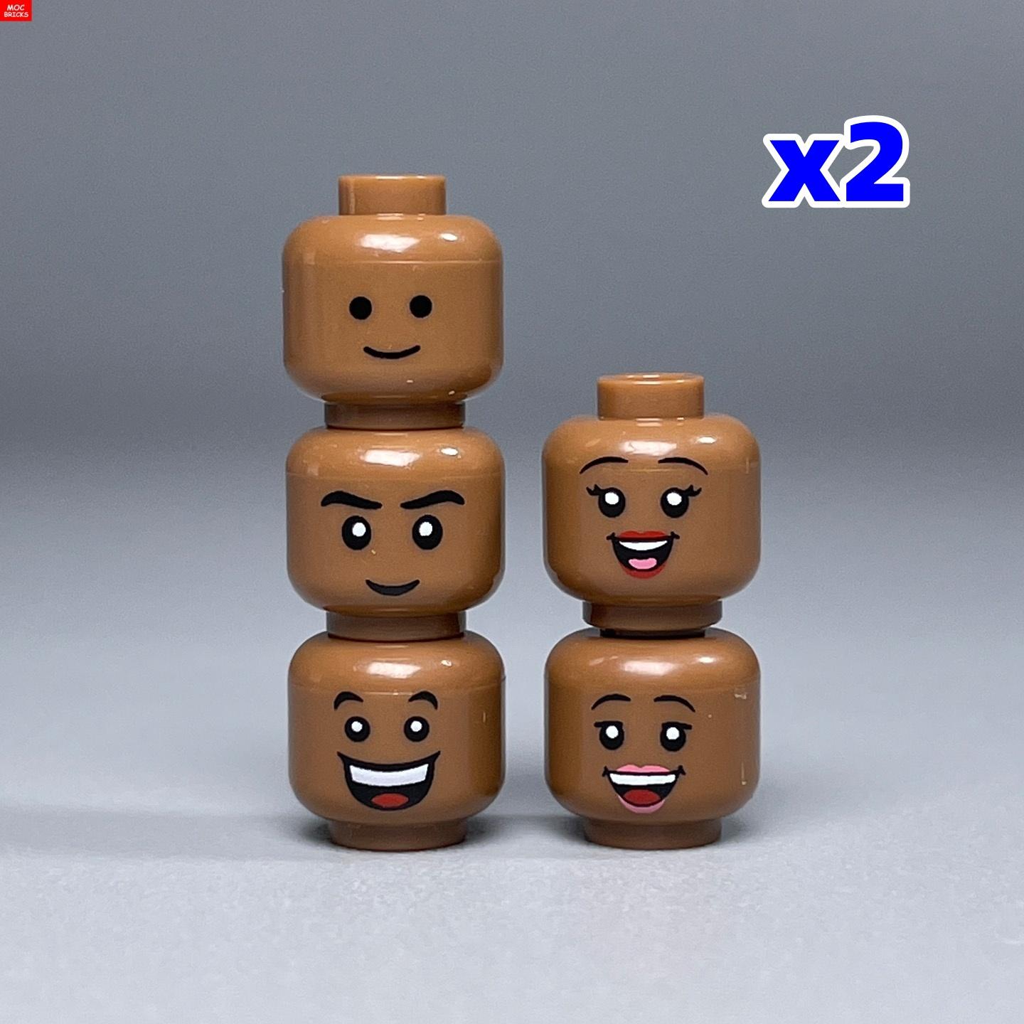 

Non-Toxic Moc Bricks Brownish-Brown Expression Black Woman Man 4Cm Figure Face Accessories Assembled Building Blocks Toy Kids Plastic Doll