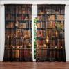 VIKAMA Blackout Curtains Vintage Bookshelf Art Print Curtains Study/Living Room/Bedroom Decorative Curtains Home Furnishings