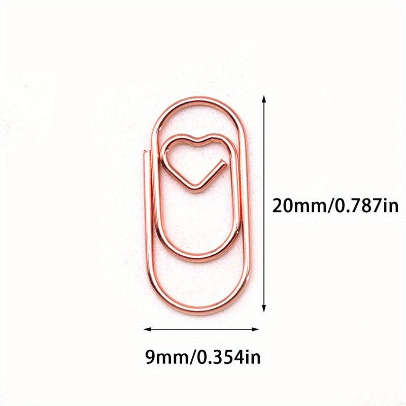 100pcs Mini Heart Shaped Paper Clips Cute Decorative Paperclips Office School Home Document Notes Organization Paper Fasteners