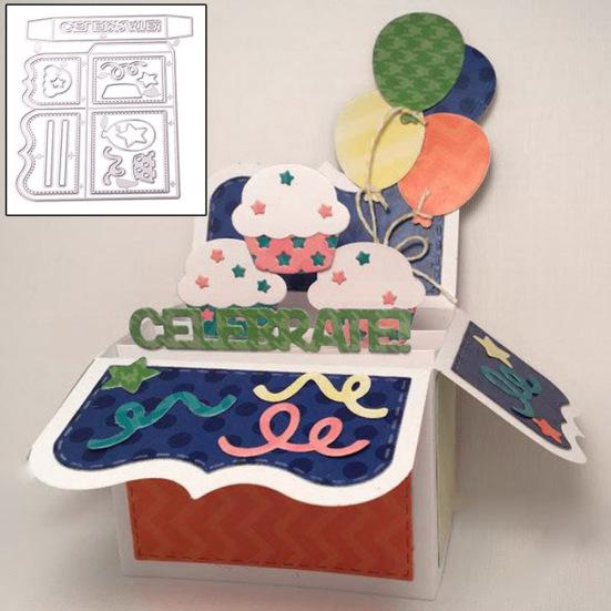 Exquisite Geschenk-Box DIY Prägung Schneiden Stirbt Geburtstag Festival Karte Kunst Dekor