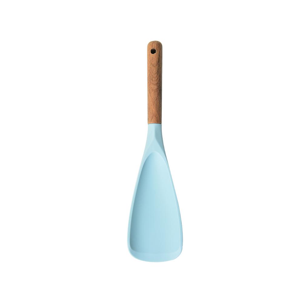 1PC Vertical Wooden Handle Silicone Kitchen Utensils Non Stick Pots Cooking Shovels Spoons Kitchen Utensils