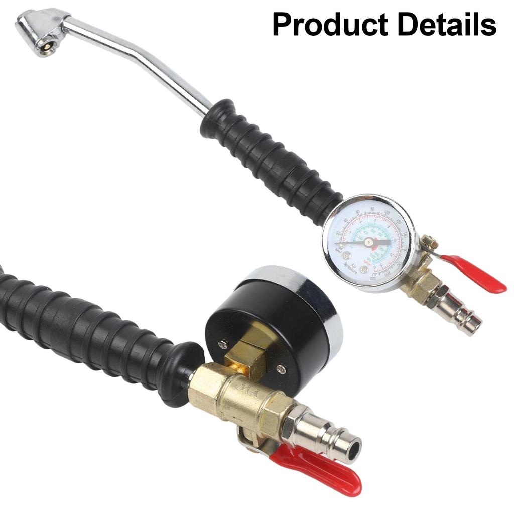 220PSI Air Tire Pressure Inflator with Valve for Car Truck Tire Pressure Gauge