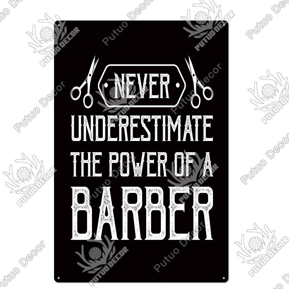 Putuo Decor Vintage Tin Sign Plaque Metal Iron Painting Wall Art Posters for Barber Shop Decoration Accessories Man Cave Home