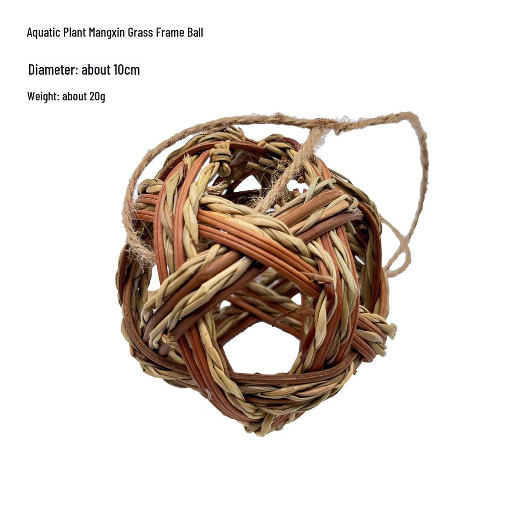 Natural Handmade Woven Rattan Teething and Chew Toy for Rabbits, Hamsters, and Chinchillas - Boredom Relief Ball