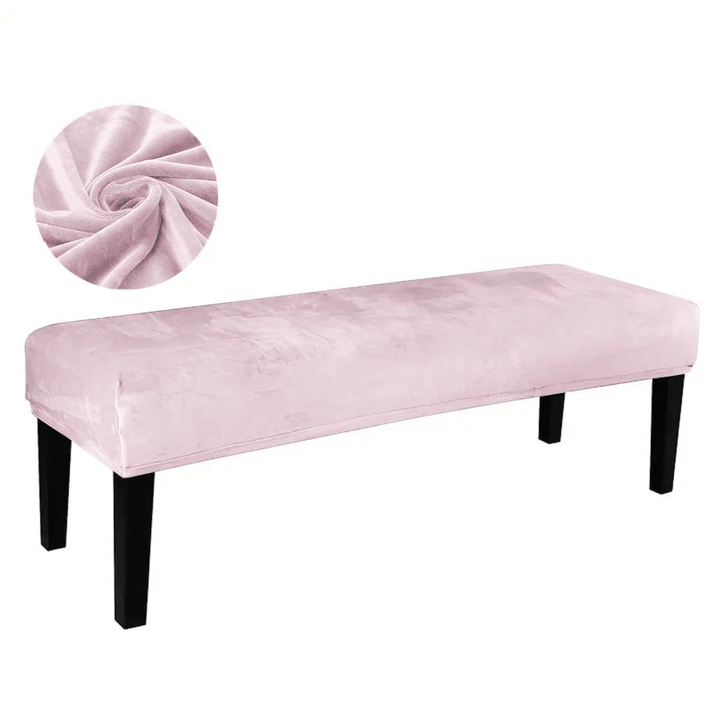 1pc Solid Colour Silver Fox Plush Bench Cover, Warm Chair Covers for Hotel Bedroom, Living Room, Winter Dustproof Cushion Covers