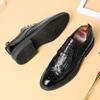 British Men's Dress Shoes Casual Fashion Classic Black Handmade Leather Shoes Autumn Breathable Gentleman Dress Business Loafers