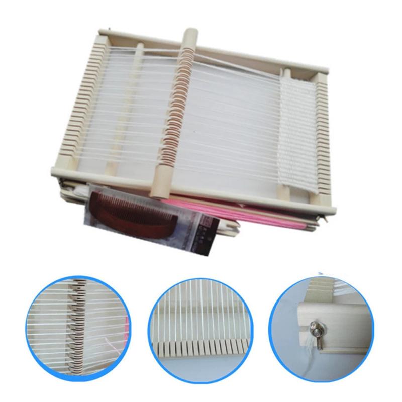 Small Weaving Loom Starter Kit,Wooden Diy Weaving Loom Kit Multi-Craft Hand-Knitted Spin Machine For Tapestry For Kids Childr