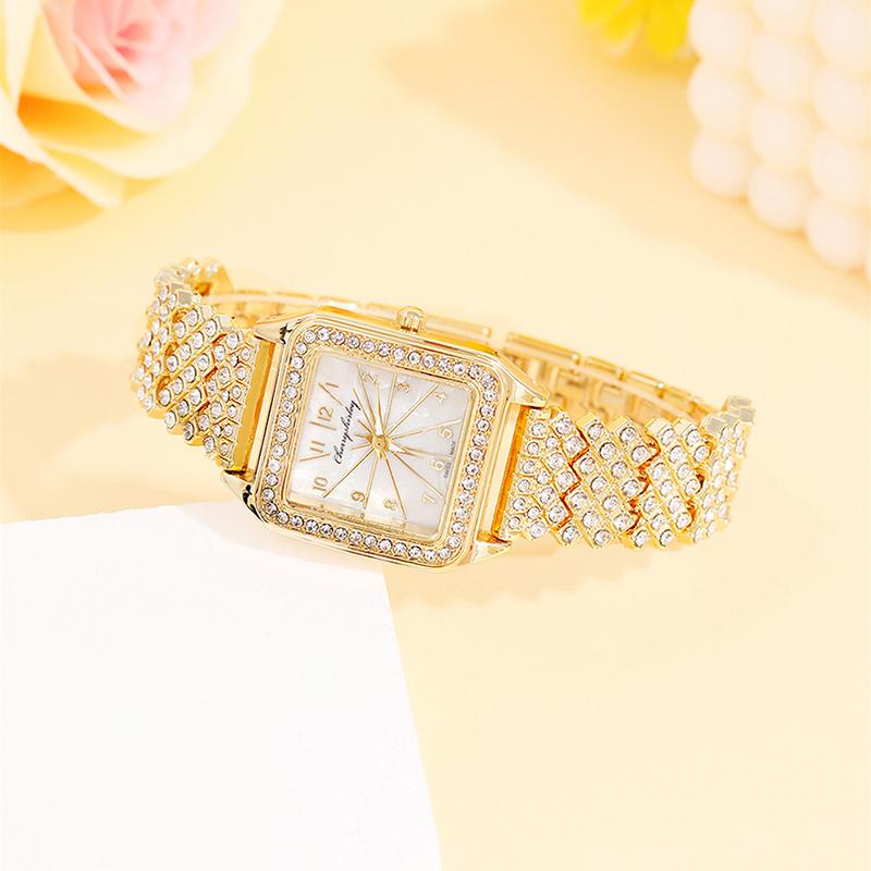 5PCS Fashion Womens Necklace Bracelet Watches Set Women Business Calendar Stainless Steel Quartz Watch Casual Wristwatch