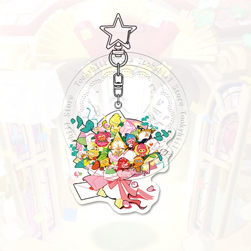 Cookie Run Kingdom Keychain Game Cartoon Coffee Kawaii Student Milk Chocolate Figure Bag Decorate Forester Pendant Birthday Gift