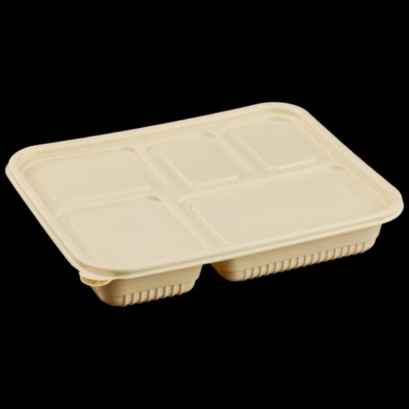 Compostable 5-Compartment Corn Starch Lunch Box