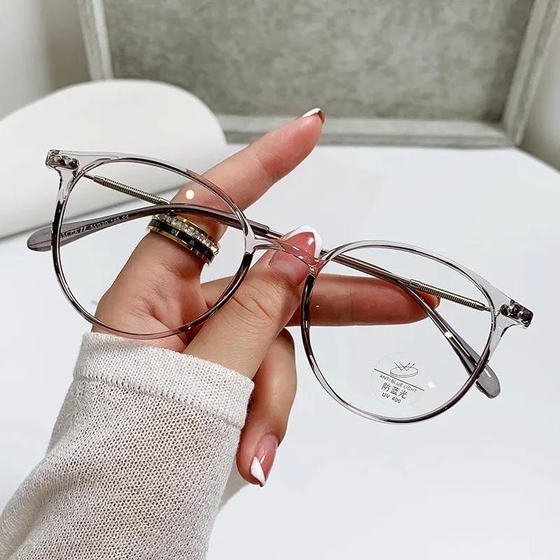 Vintage Round Finished Myopia Glasses Fashion Clear Lens Transparent Eyewear Men Women Luxury Design Near Sight Eyelasses