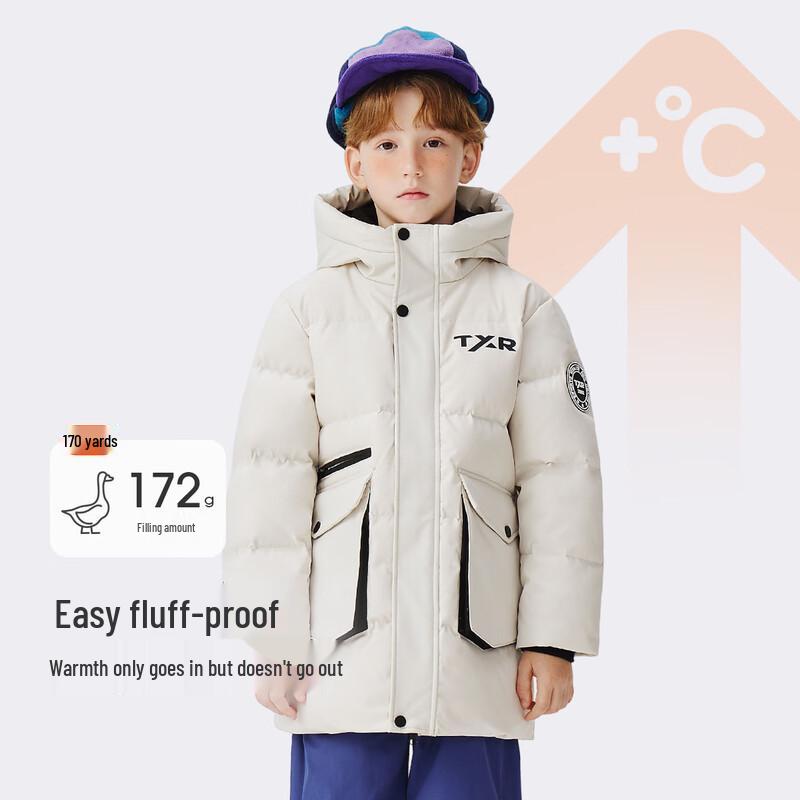 XueZhongFei Kids' Letter Print Mid-length Down Jacket