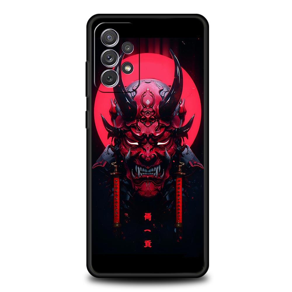Japan Samurai Oni Mask Phone Case For Samsung Galaxy A17 A07 A55 A35 A25 A15 A05 A33 A31 A23 A21s A13 A41 A73 A53 A51 A71 Cover