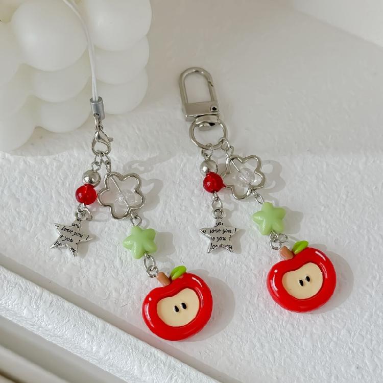 Frucht Perlen Schlüsselanhänger Stilvoller Handyanhänger Bunter Schlüsselring Einzigartiger Taschenanhänger Modischer Schlüsselanhänger Geldbörsen Zubehör