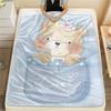 1Pc Cartoon Print Flannel Blanket, High Quality Comfortable for All Seasons, Home Decor, Warmth and Comfort, Perfect for Christmas Birthday Gift