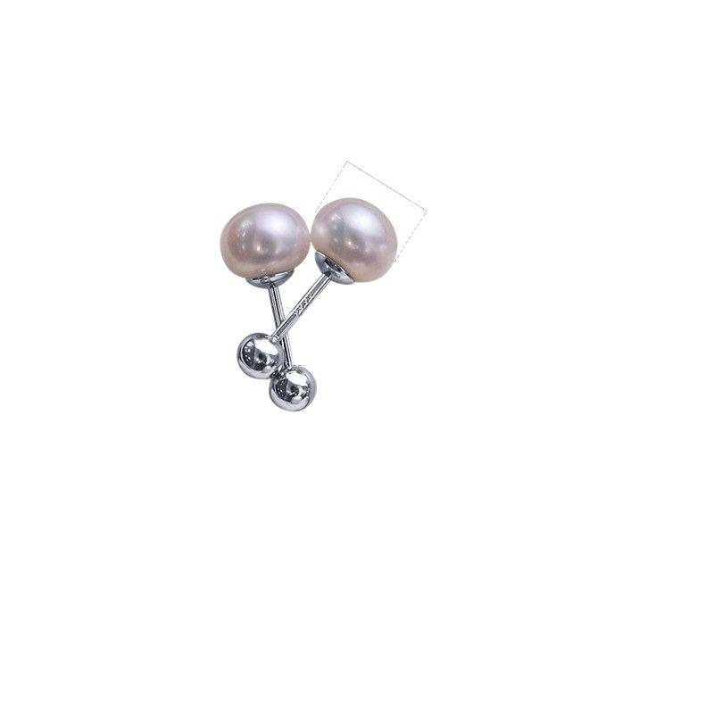 Elegante 999er Sterling Silber Schraubverschluss Süßwasserperlen Steckerohrringe für Damen - Leichter Luxus, Anti-Drop, Nischen-Design