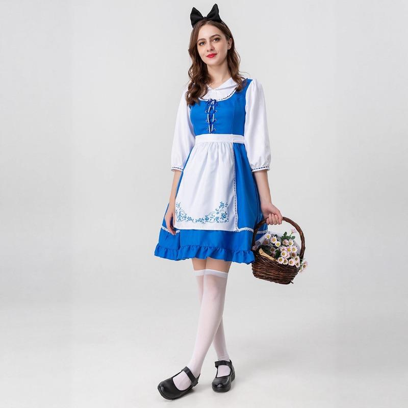 Parent-child medieval civilian clothing women's clothing European maid clothing chef clothing pastoral farm clothing