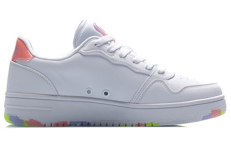 LiNing Slip-Resistant Lightweight Balance Wear-Resistant Low-Top Skateboard Shoes Women's White Purple AGCR342-1