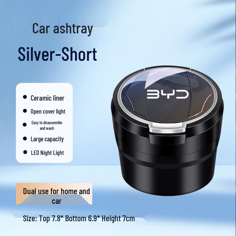 Premium Ceramic Car Ashtray for BYD Han, Song, Qin Plus DMI, Dolphin, Tang, and Yuan Pro Models
