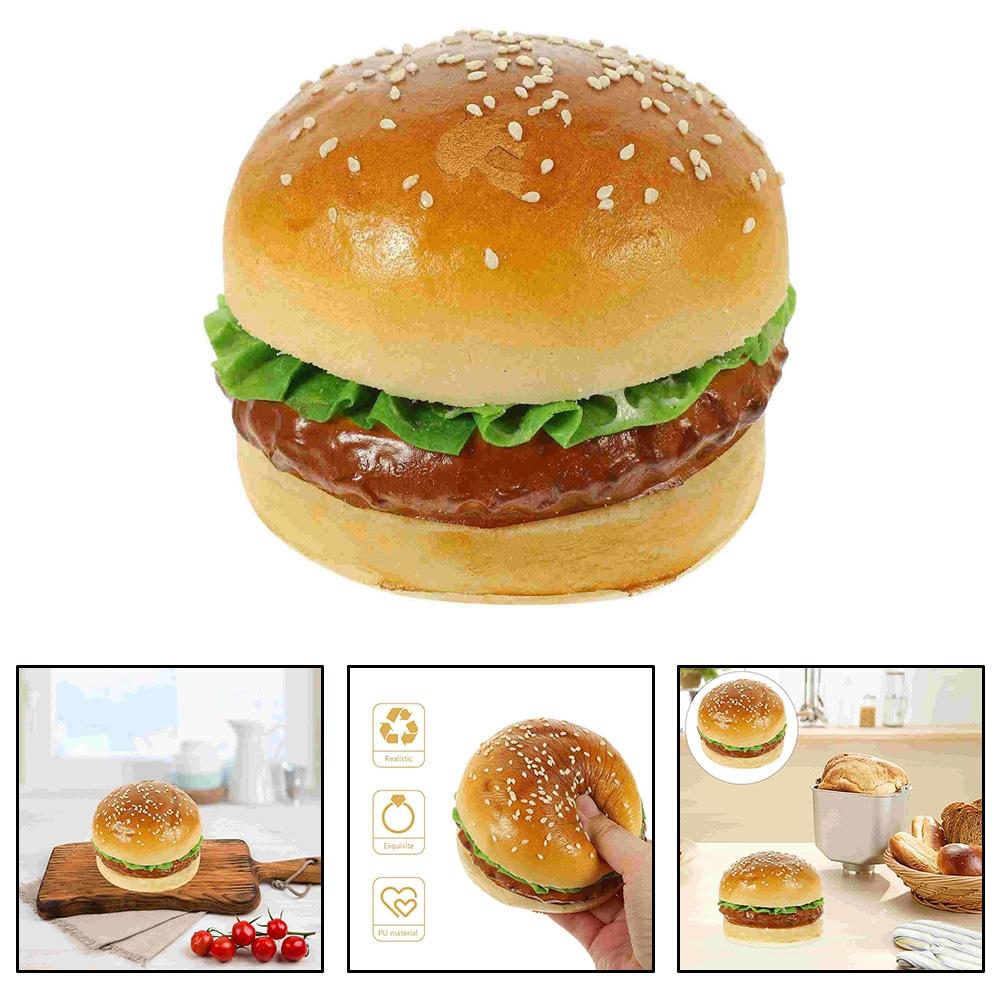 Artificial Burger Fake Bun Model Pu Realistic Burger Statue Artificial Sandwich