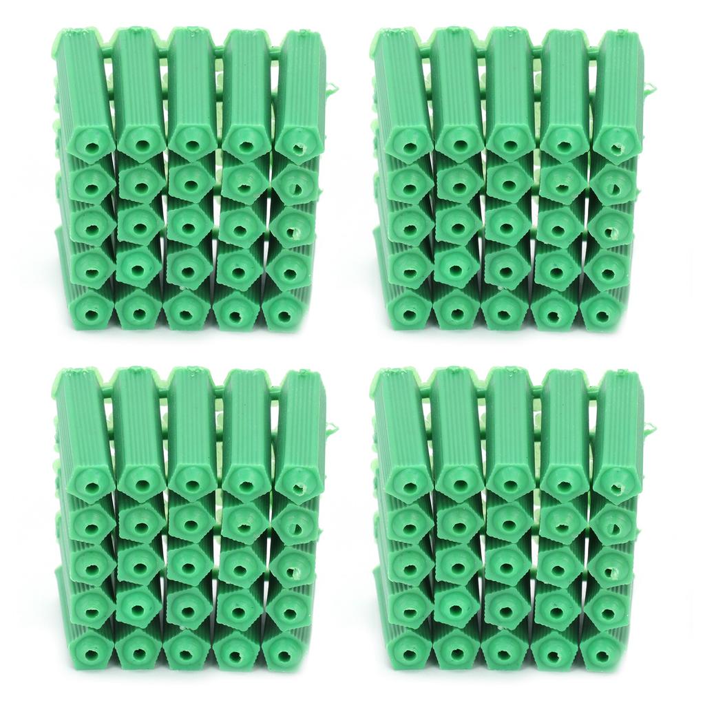 100Pcs M6 Expansion Pipe Plastic Wall Plug Fixing Expansion Tube Accessory Green