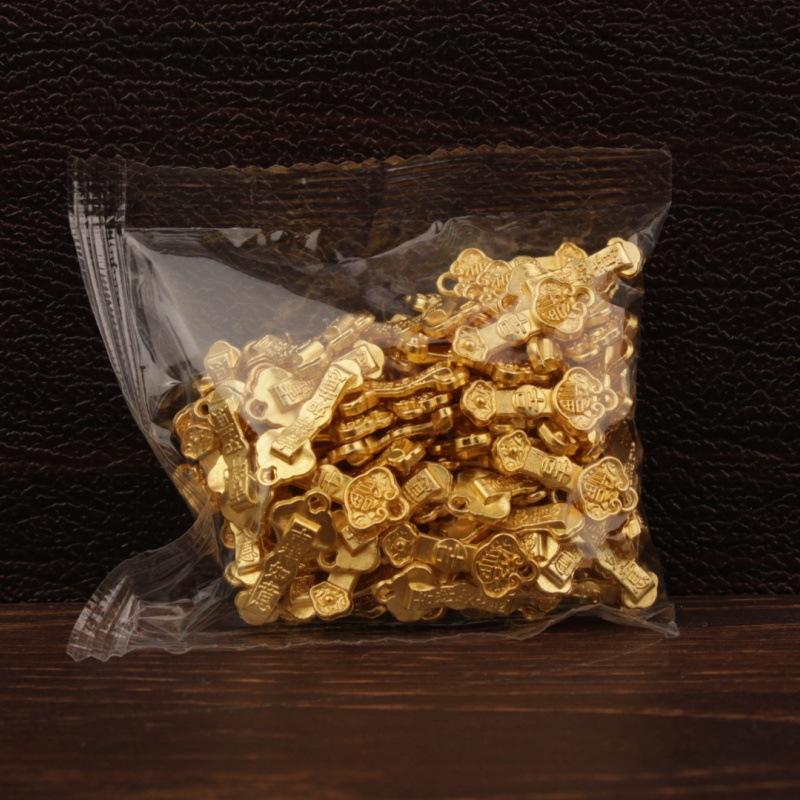 100Pcs Plastic Gold Attract Wealth Luck Charms Mini Dollars Ingots Gold Melon Seeds Handicraft