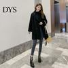 Casual Women Outerwear Fall Winter Woolen Jacket Thick Loose Turn-down Collar OL Commuting Long Coat Double-breasted Mid Length Korean Style Overcoat