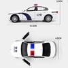 1:36 Scale BMW M5 Ford Mustang Volkswagen T-ROC Police Car Model Toy Alloy Diecast Doors Opened Vehicles for Models Boy's Gifts