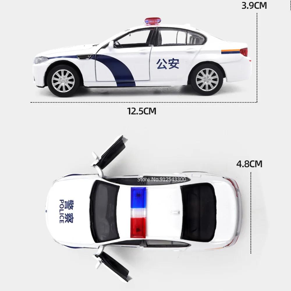 1:36 Scale BMW M5 Ford Mustang Volkswagen T-ROC Police Car Model Toy Alloy Diecast Doors Opened Vehicles for Models Boy's Gifts