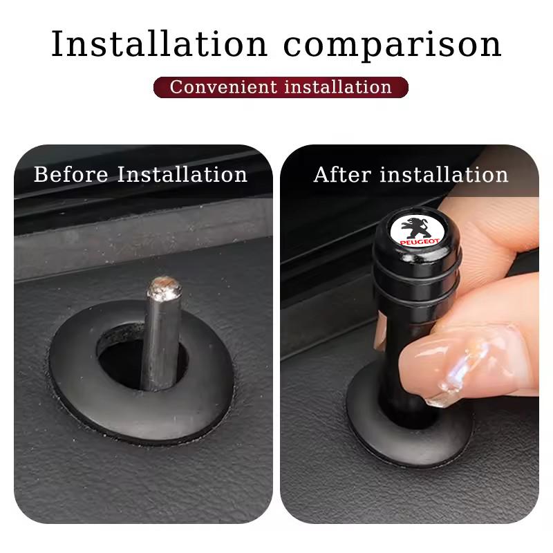2/4pcs Alloy for Peugeot 308 306 307 2008 407 508 3008 5008 Rifter 301 408x 408 S206 308s Car Door Security Lock Pins Rods Knobs