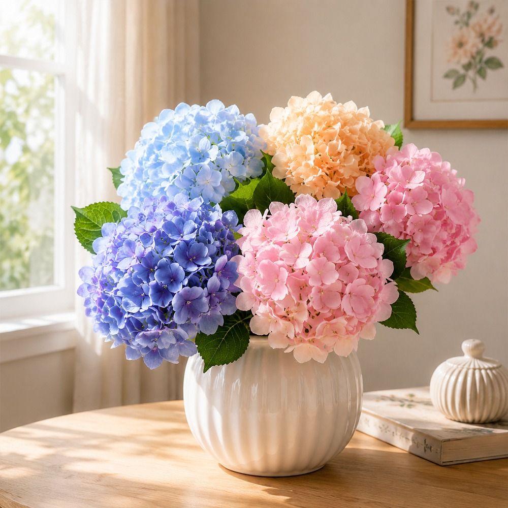 Bride Bouquet Artificial Rice Ear 6 Fork Simulation Ball Chrysanthemum Party Decoration