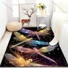Fantasy Golden Dragonfly Print Carpet for Bedroom Living Room Bedside Sofa Floor Mat Modern Home Decor Area Rug Large Size