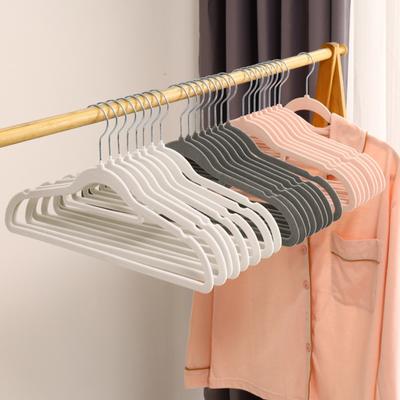 10pcs 42cm Seamless Flocking New Golden Hook Flocking Hanger Dry and Wet Wardrobe Storage Adult Magic Hanger
