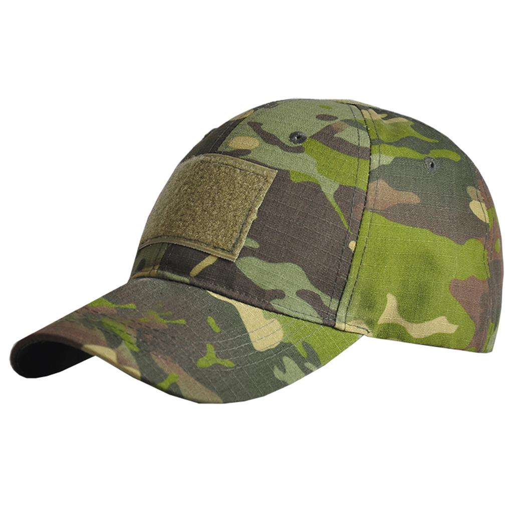 Mesh 6 Panel Snapback Cap Camo Breathable Lightweight Adjustable Rubber Patch Logo Outdoor Summer Fishing Tourist Sports