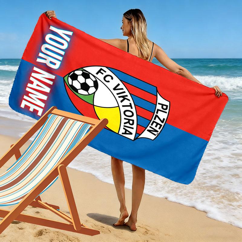 Custom Viktoria Plze Print Beach Towel, Large Soft Quick Dry Towel for Beach Camping Swimming
