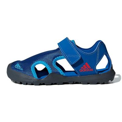 Captain Toey K Klettverschluss Outdoor Einfache Geschlossene Zehen Flache Sportsandalen Rutschfest Abriebfest Kinder Sandalen Blau BC0703