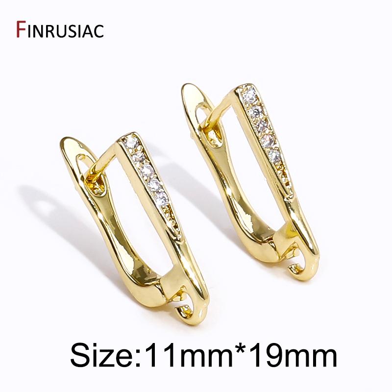 18K Gold Plated Brass Fastener Earrings Hooks Clasps,Earring fixtures,Shvenzy Earwire For DIY Handmade Earrings Making Findings