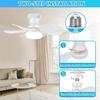 Ventilateur de plafond silencieux 52 cm avec lampe E27, 6 pales, 40W, 3 vitesses - Blanc