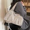 Women's Shoulder Bag Solid Color Large Capacity Travel Commuter Tote Bag