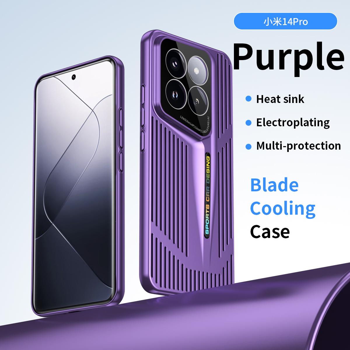 Für Xiaomi 14 14 Pro Galvanisiert Matt Kühlend Linse Rundum-Schutz Stoßfest Fingerabdruck Handyhülle For Xiaomi 14 gray