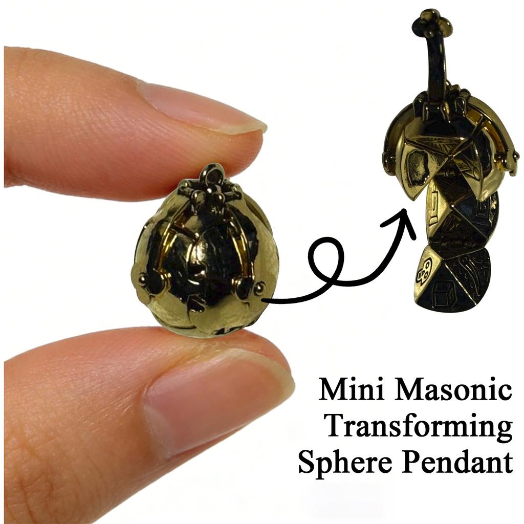 Colgante Esfera Transformable, Collar de Bola Plegable Vintage Para Hombres Mujeres, Colgante Convertible Único de Esfera a Cruz , Regalo de Joyería Transformable