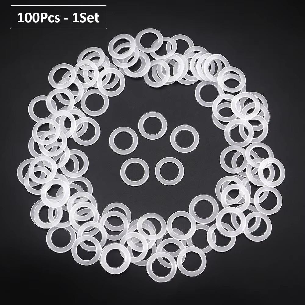 Handmade Crafts Plastic Crochet Loop Rings Clear Semitransparent Rubber Crochet Knitted Ring 2cm Round O-Ring Crafting Supplies