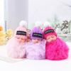 Keyrings Women Girl Pompom Keyrings Plush Doll Keychains Fluffy Plush Doll Sleeping Baby Keychain